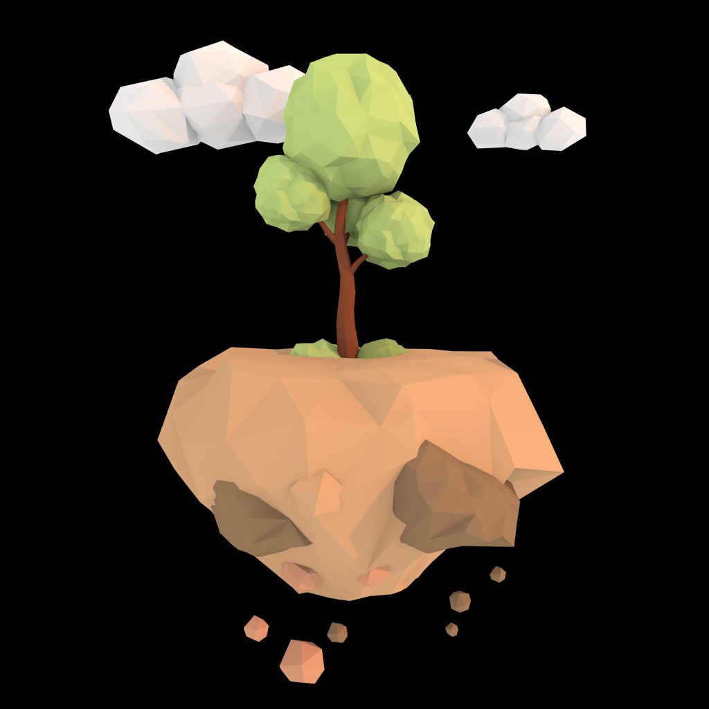 Low Poly Tree Floating Island preview image 1